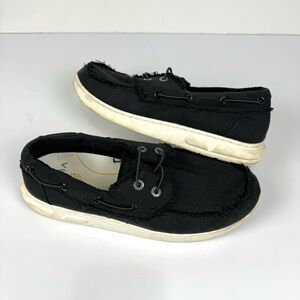 Vionic Skipper Men's Sz 11 Black Slip-On Canvas Casual Shoes Coastal Beachy Boho